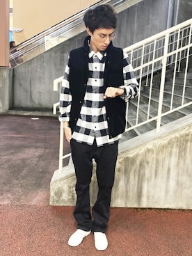 Right-on 店舗スタッフさん（メンズ・185cm）の秋コーディネート