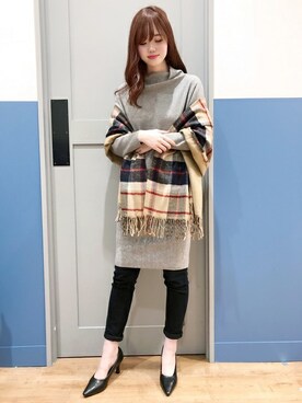 「Right-on（ライトオン）のアイテム（ワンピース/ドレス）」を使った、Right-on 店舗スタッフさん（レディース・171cm）の秋コーディネート