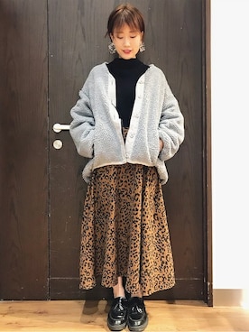 「※ALPHA（アルファ）のアイテム（ブルゾン）」を使った、Right-on 店舗スタッフさん（レディース・157cm）の秋コーディネート