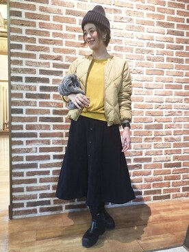 「Right-on（ライトオン）のアイテム（ブルゾン）」を使った、Right-on 店舗スタッフさん（レディース・166cm）の秋コーディネート