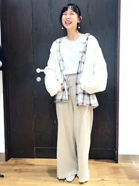 「BACK NUMBER（バックナンバー）のアイテム（ブルゾン）」を使った、Right-on 店舗スタッフさん（レディース・158cm）の秋コーディネート