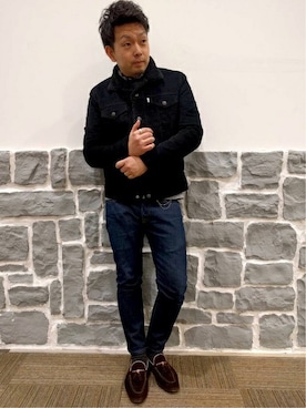 「Levi's（リーバイス）のアイテム（ブルゾン）」を使った、Right-on 店舗スタッフさん（メンズ・167cm）の冬コーディネート