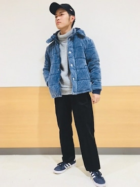 「BACK NUMBER（バックナンバー）のアイテム（ブルゾン）」を使った、Right-on 店舗スタッフさん（メンズ・167cm）の冬コーディネート