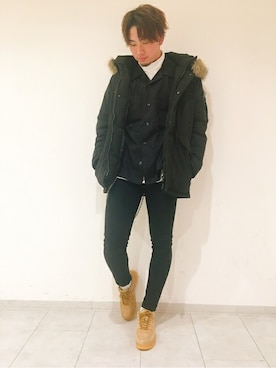 「Levi's」｜Right-on 店舗スタッフさん（メンズ・181cm）の冬コーディネート