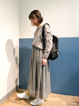 「LEE」｜Right-on 店舗スタッフさん（レディース・164cm）の冬コーディネート