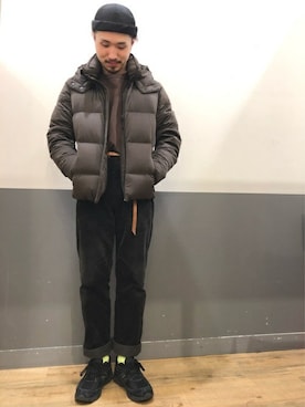 「BACK NUMBER（バックナンバー）のアイテム（ダウンジャケット/コート）」を使った、Right-on 店舗スタッフさん（メンズ・173cm）の冬コーディネート