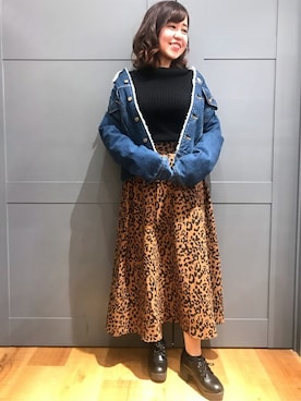 Right-on 店舗スタッフさん（レディース・153cm）の冬コーディネート