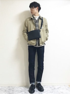 「Right-on（ライトオン）のアイテム（バッグ）」を使った、Right-on 店舗スタッフさん（メンズ・174cm）の冬コーディネート