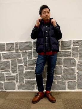 「BACK NUMBER（バックナンバー）のアイテム（デニムジャケット）」を使った、Right-on 店舗スタッフさん（メンズ・167cm）の冬コーディネート