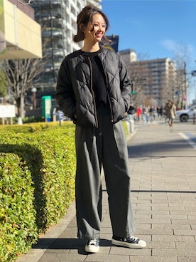 「Right-on（ライトオン）のアイテム（ブルゾン）」を使った、Right-on 店舗スタッフさん（レディース・165cm）の冬コーディネート
