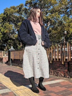 「BACK NUMBER（バックナンバー）のアイテム（ブルゾン）」を使った、Right-on 店舗スタッフさん（レディース・161cm）の冬コーディネート