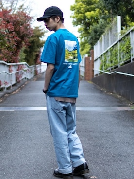 「CAMP7（キャンプセブン）のアイテム」を使った、Right-on 店舗スタッフさん（メンズ・175cm）の春コーディネート