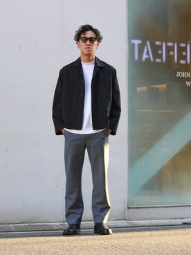 「markaware（マーカウェア）のアイテム（ジャケット/アウター）」を使った、Hirotaka Tanakaさん（メンズ・175cm）の春コーディネート