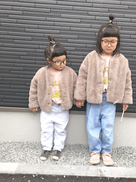 「IL BISONTE（イルビゾンテ）のアイテム」を使った、yuunaさん（キッズ・110cm）の冬コーディネート