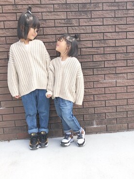 「アイテム（ヘアゴム）」を使った、yuunaさん（キッズ・120cm）の秋コーディネート