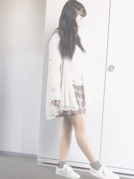 「axes femme（アクシーズファム）のアイテム（その他アウター）」を使った、さやめろ♡さん（レディース・156cm）の秋コーディネート