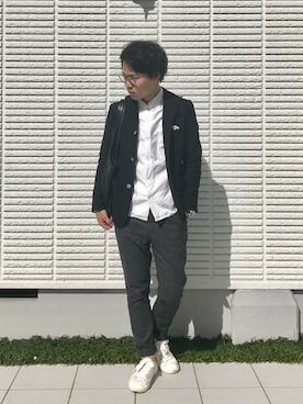 「BLUE WORK（ブルーワーク）のアイテム（パンツ）」を使った、ひかるさん（メンズ・166cm・20代）の春コーディネート