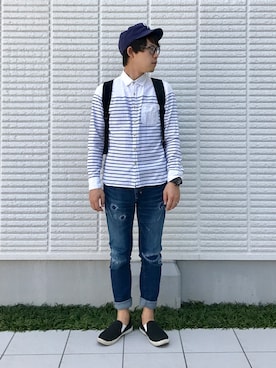 「STUDIOUS SELECT（ステュディオスセレクト）のアイテム（帽子）」を使った、ひかるさん（メンズ・166cm）の春コーディネート