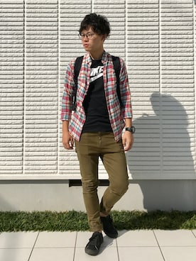 「SHIPS JET BLUE（シップスジェットブルー）のアイテム（デニムパンツ）」を使った、ひかるさん（メンズ・166cm）の秋コーディネート