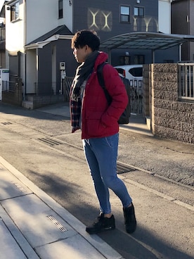 「jiggys shop（ジギーズショップ）のアイテム（スウェット）」を使った、ひかるさん（メンズ・166cm）の冬コーディネート