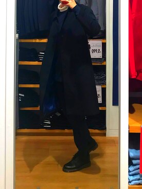 「Paul Smith（ポールスミス）のアイテム（ステンカラーコート）」を使った、kumitaさん（メンズ・179cm）の冬コーディネート