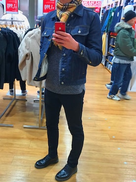「Paul Smith（ポールスミス）のアイテム（デニムジャケット）」を使った、kumitaさん（メンズ・179cm）の冬コーディネート
