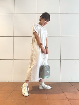 「CONVERSE TOKYO（コンバーストウキョウ）のアイテム（ワンピース/ドレス）」を使った、Kiriさん（レディース・155cm）の夏コーディネート
