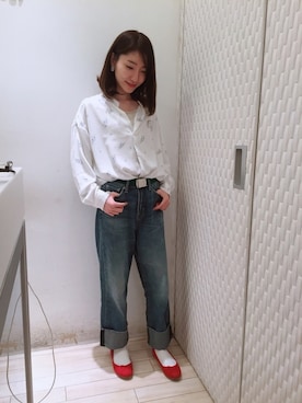 「とろみブラウス」｜Ayanaさん（レディース・156cm）の冬コーディネート