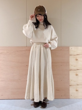 「Lee（リー）のアイテム（帽子）」を使った、Ayanaさん（レディース・156cm）の冬コーディネート