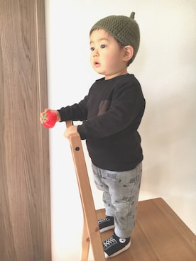 「URBAN RESEARCH（アーバンリサーチ）のアイテム（スウェット）」を使った、☆KoUさん（キッズ・80cm）の冬コーディネート
