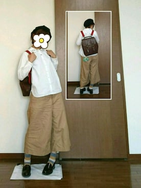 「ボーダーソックス」｜「アイテム（ハンチング/ベレー帽）」を使った、うめぼしさん（レディース・152cm）の夏コーディネート