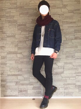 「ドラフトリーバイス」｜「アイテム（スウェット）」を使った、かなとさん（メンズ・172cm）の冬コーディネート