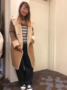 「メチャカリ」｜「アイテム（パンツ）」を使った、mさん（レディース・159cm）の秋コーディネート