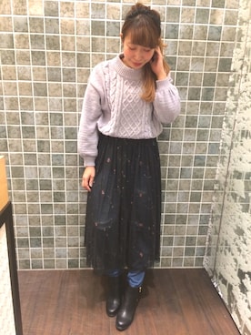 「メチャカリ」｜「アイテム（ブーツ）」を使った、mさん（レディース・159cm）の秋コーディネート