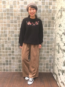 「メチャカリ」｜「アイテム（パンツ）」を使った、mさん（レディース・159cm）の秋コーディネート