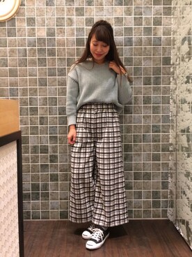 「メチャカリ」｜「アイテム（パンツ）」を使った、mさん（レディース・159cm）の秋コーディネート