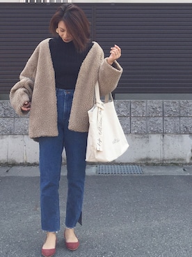 「Wrangler」｜「アイテム（その他アウター）」を使った、tomoさん（レディース・154cm）の秋コーディネート