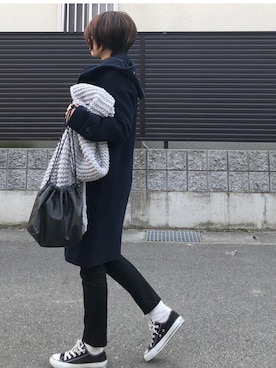 「トゥモローランド」｜「アイテム（ダッフルコート）」を使った、tomoさん（レディース・154cm）の冬コーディネート