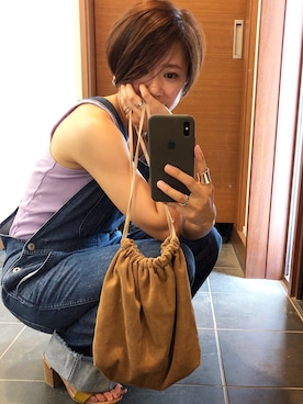 「IENA」｜「アイテム（オールインワン・サロペット）」を使った、tomoさん（レディース・154cm）の秋コーディネート