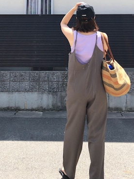 「SHIPS（シップス）のアイテム（オールインワン・サロペット）」を使った、tomoさん（レディース・154cm）の夏コーディネート