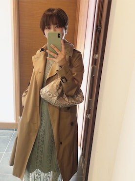 「入園式」｜「アイテム（トレンチコート）」を使った、tomoさん（レディース・154cm）の春コーディネート