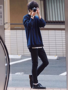 「Lui's（ルイス）のアイテム（スウェット）」を使った、げんじさん（メンズ・175cm）の春コーディネート