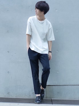 「アイテム（バングル/リストバンド）」を使った、げんじさん（メンズ・175cm・20代）の夏コーディネート