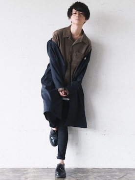 「LIDNM（リドム）のアイテム（その他アウター）」を使った、げんじさん（メンズ・175cm）の秋コーディネート