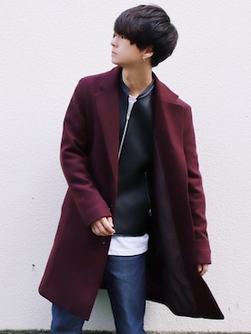 「Acne Studios（アクネストゥディオズ）のアイテム（パンツ）」を使った、げんじさん（メンズ・175cm）の冬コーディネート