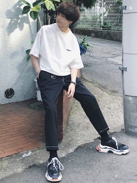 「MYne（マイン）のアイテム」を使った、げんじさん（メンズ・175cm）の夏コーディネート