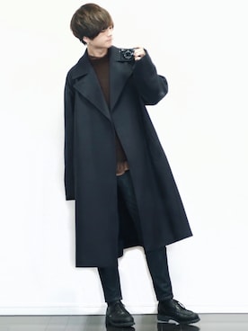 「LIDNM（リドム）のアイテム（その他アウター）」を使った、げんじさん（メンズ・175cm）の冬コーディネート