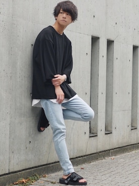 「SHAREEF（シャリーフ）のアイテム」を使った、げんじさん（メンズ・175cm）の夏コーディネート