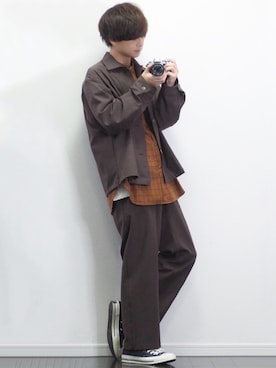 「LIDNM（リドム）のアイテム（パンツ）」を使った、げんじさん（メンズ・175cm）の秋コーディネート