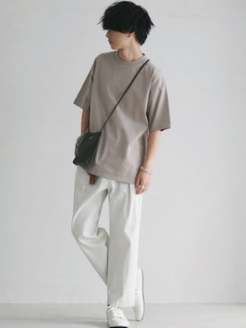 「レースアップシューズ」｜「アイテム（財布/小物）」を使った、げんじさん（メンズ・175cm）の春コーディネート